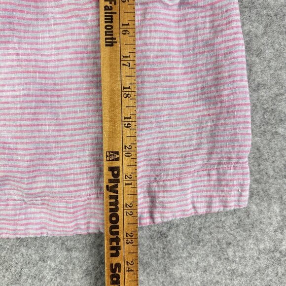 Holding Horses Linen Top Womens S Purple Striped Ruffle Asymmetrical Bohemian - Picture 8 of 11